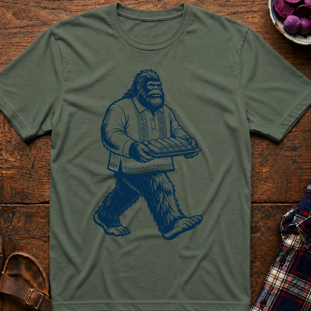 Bigfoot Carrying Lumpia T-Shirt