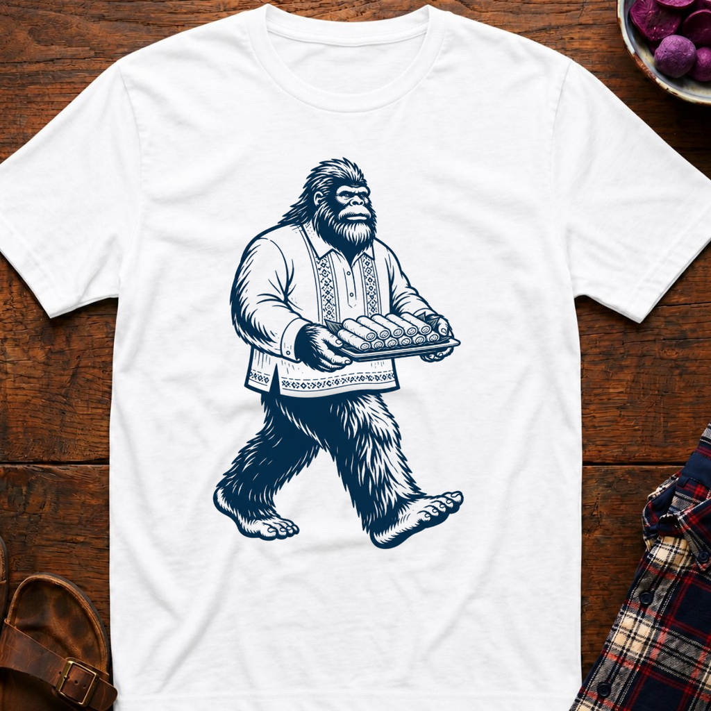 Bigfoot Carrying Lumpia T-Shirt