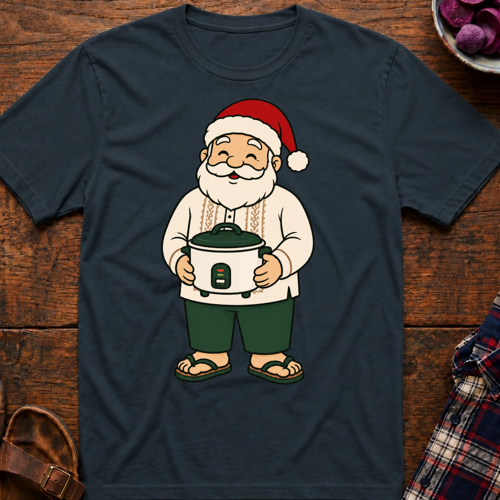 Santa Holds Rice Cooker T-Shirt