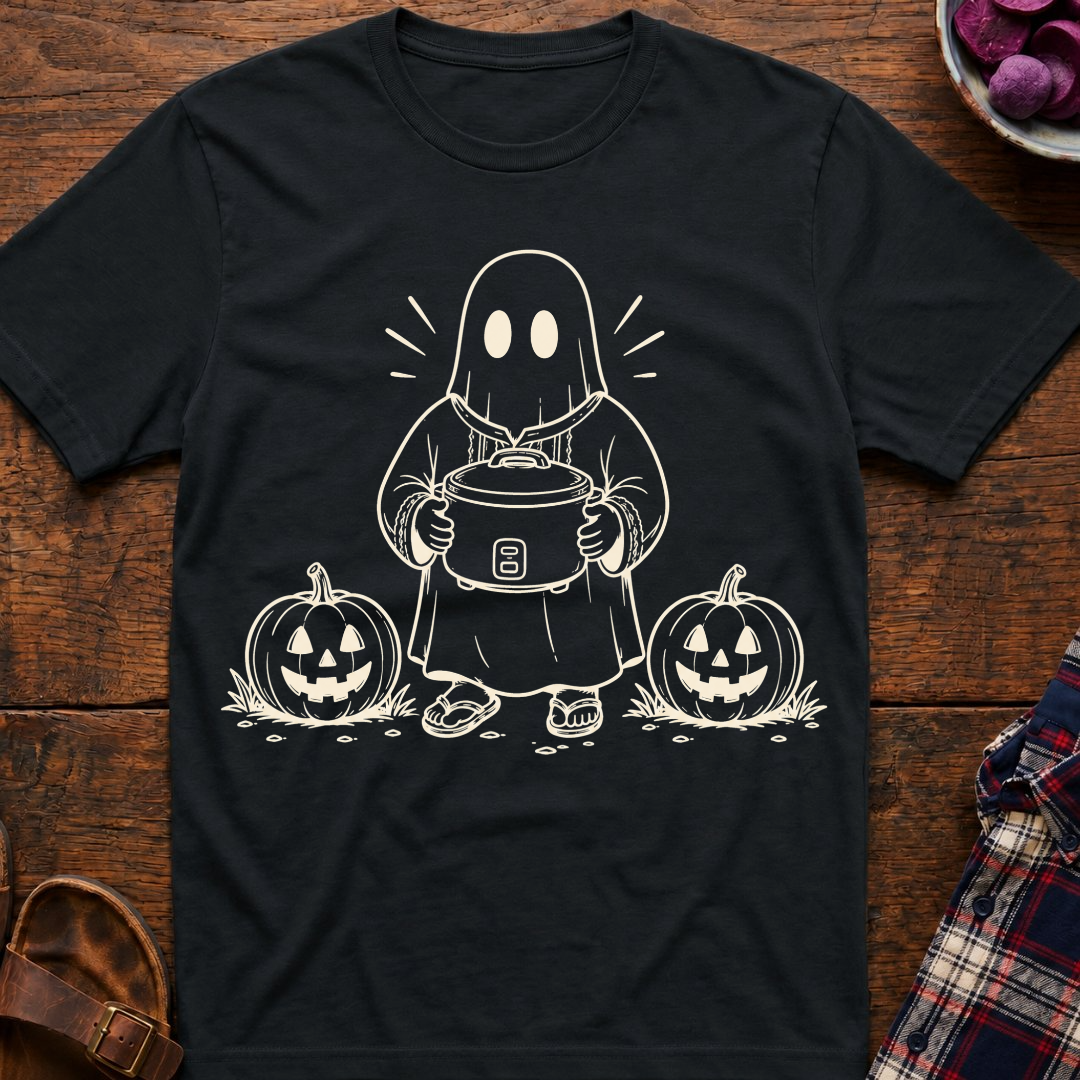 Ghost Holds Rice Cooker T-Shirt