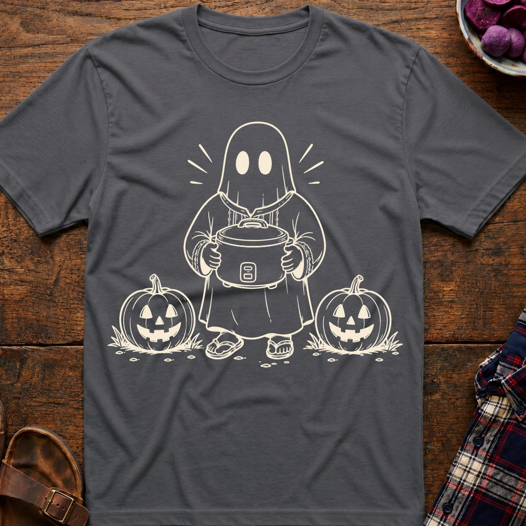 Ghost Holds Rice Cooker T-Shirt
