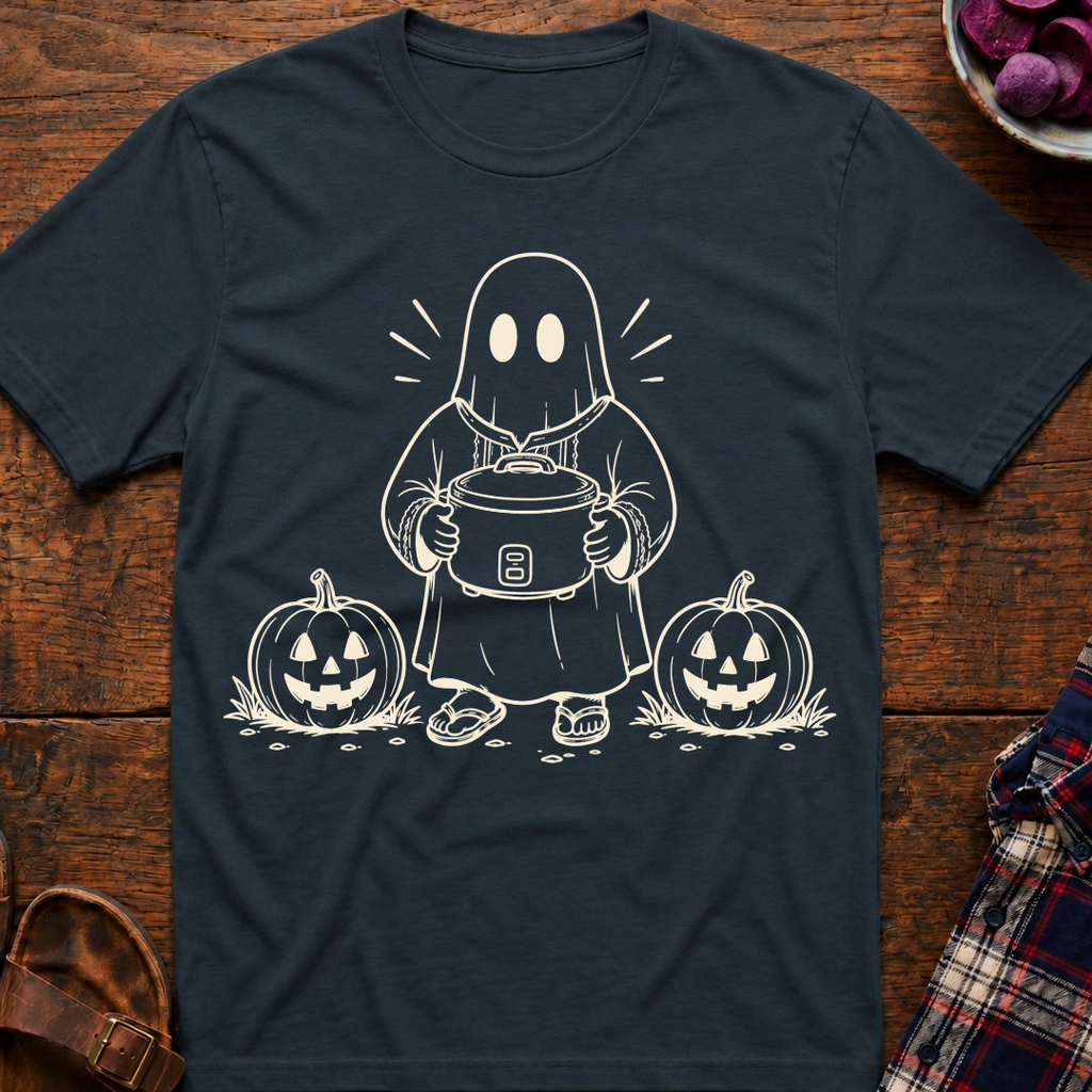 Ghost Holds Rice Cooker T-Shirt