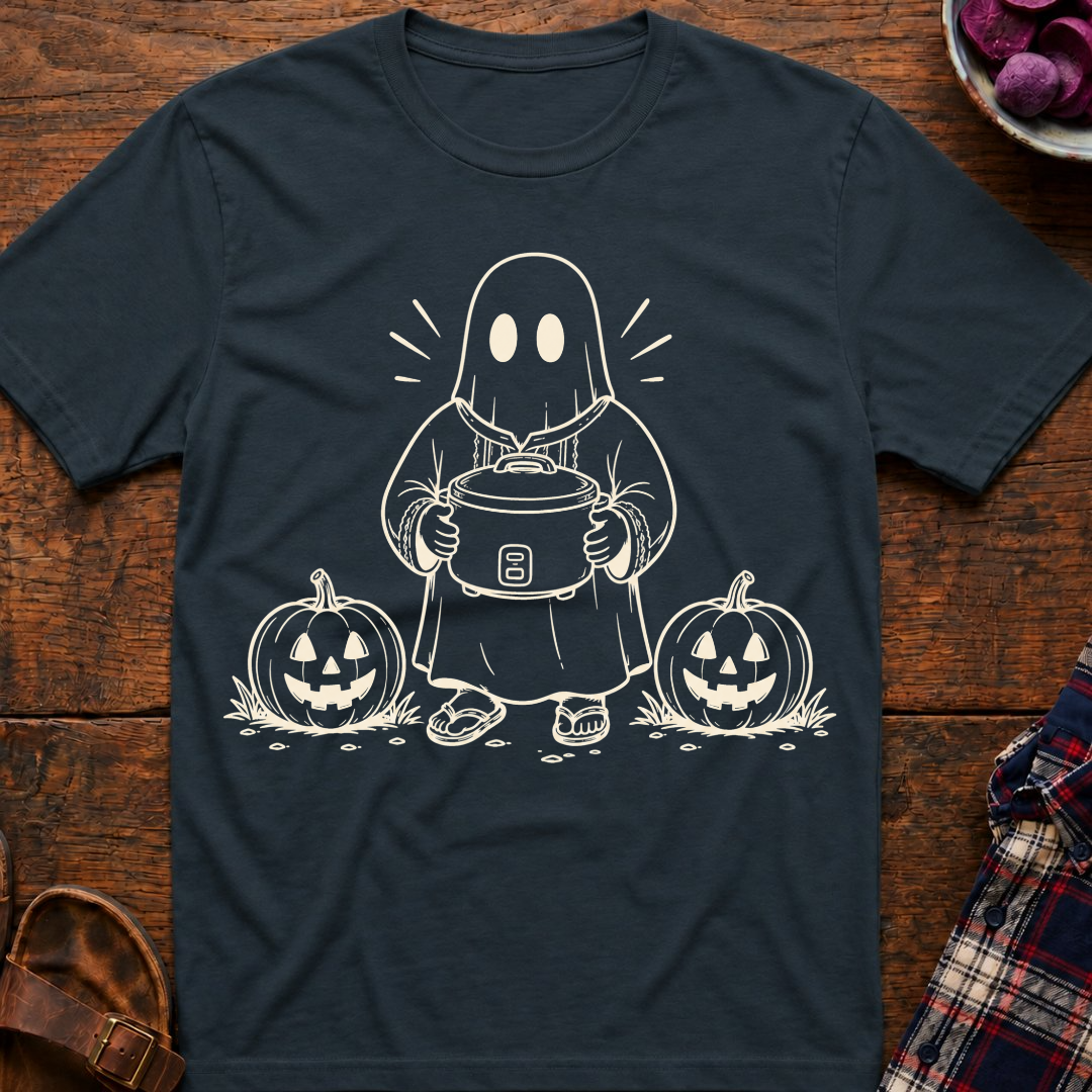Ghost Holds Rice Cooker T-Shirt