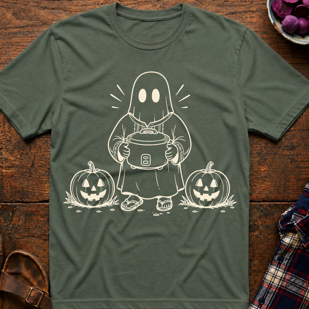 Ghost Holds Rice Cooker T-Shirt