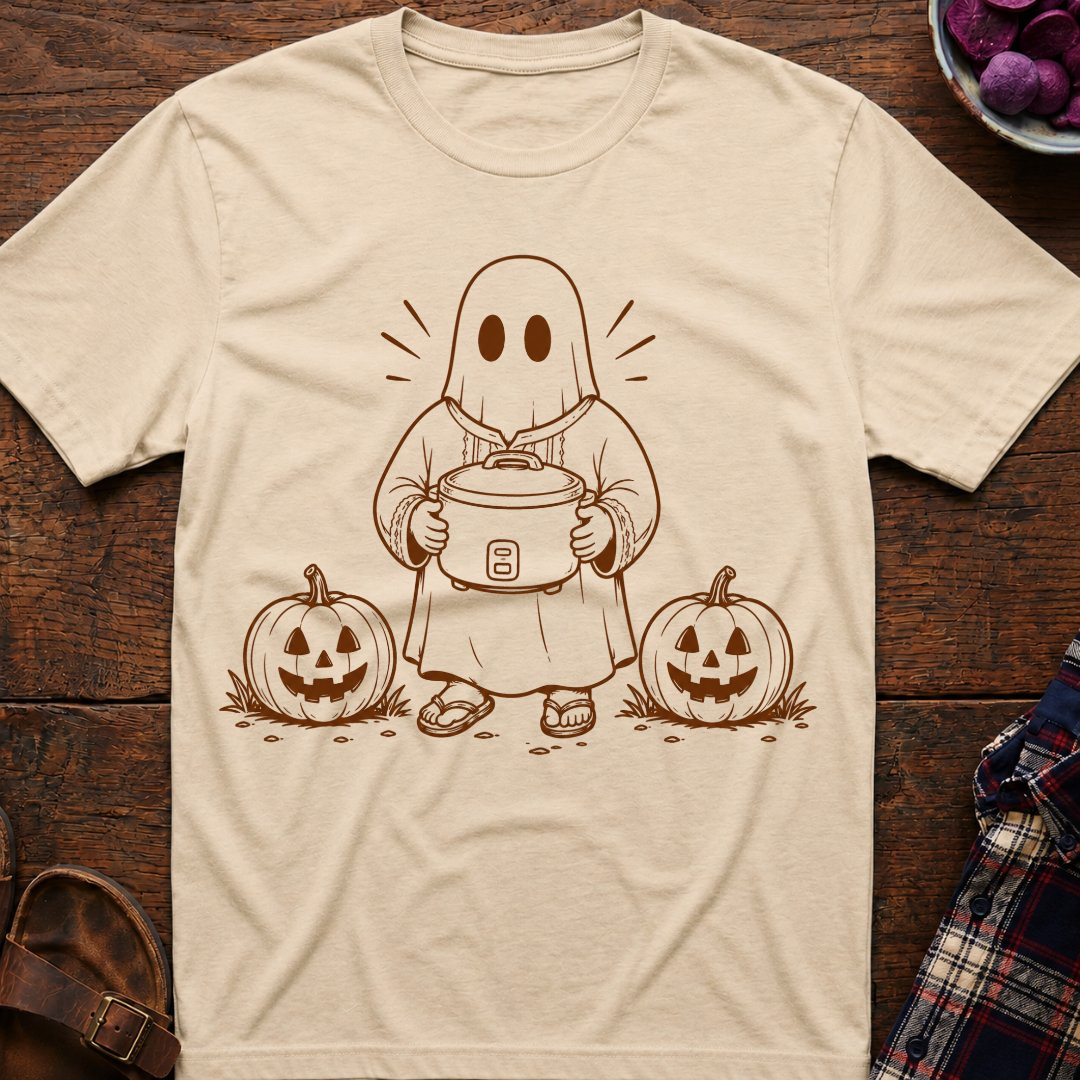 Ghost Holds Rice Cooker T-Shirt