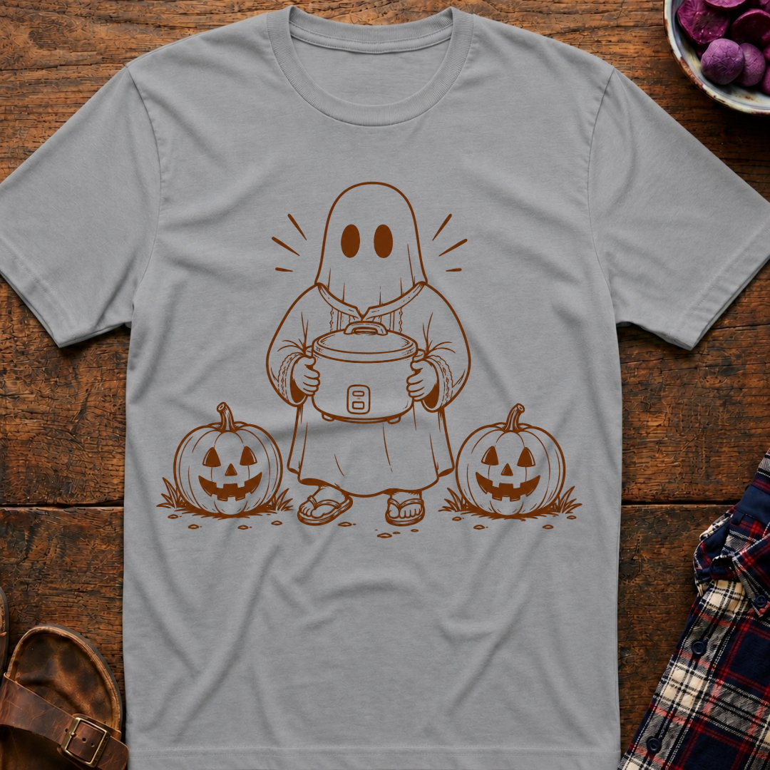 Ghost Holds Rice Cooker T-Shirt