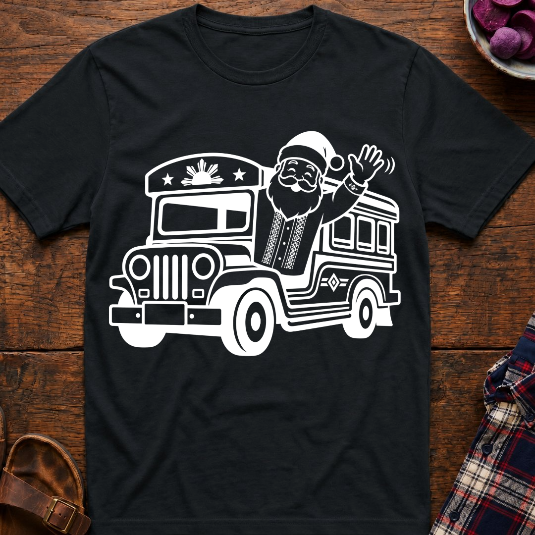 Santa Waving From Jeepney T-Shirt