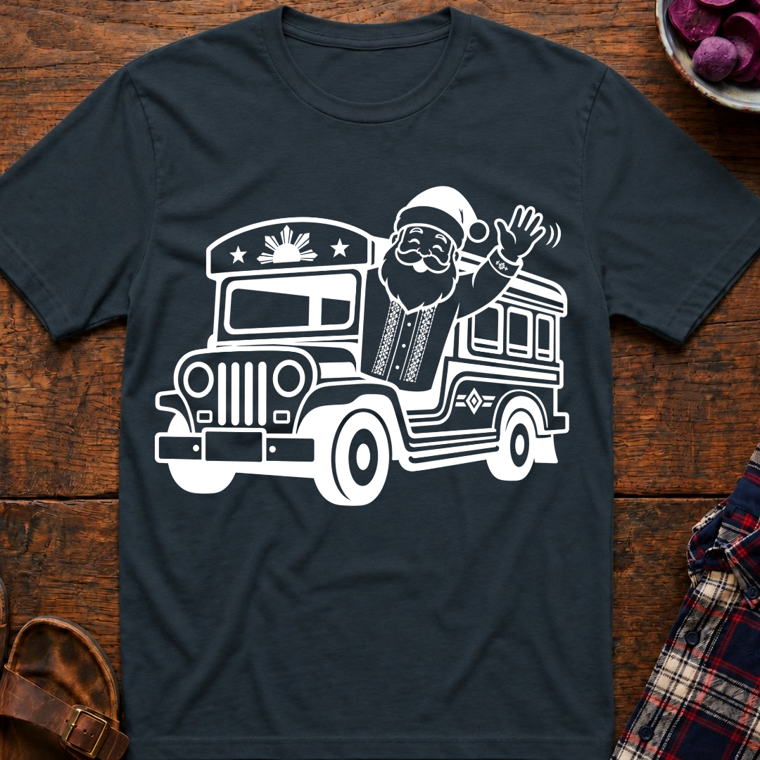 Santa Waving From Jeepney T-Shirt