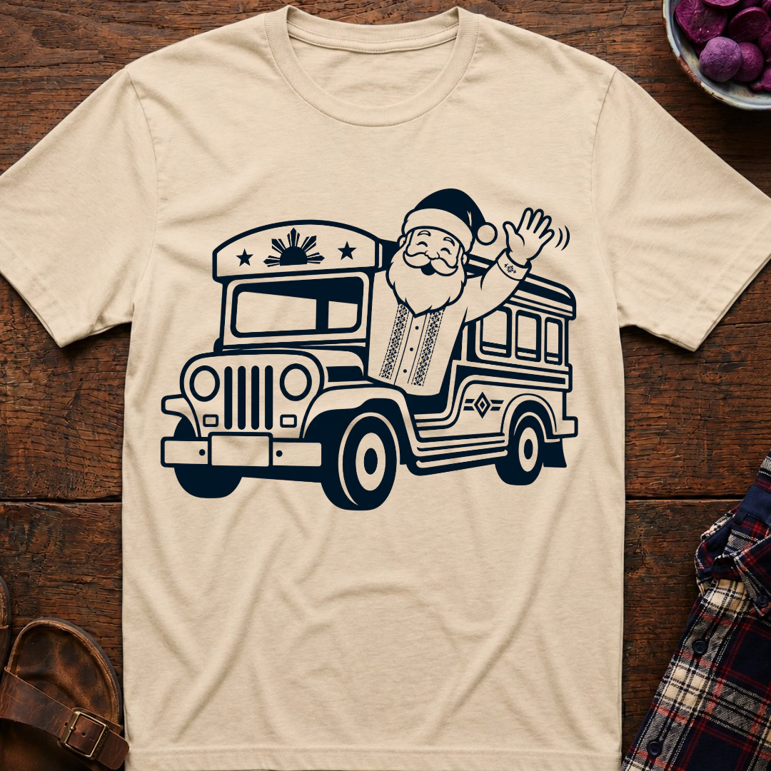 Santa Waving From Jeepney T-Shirt