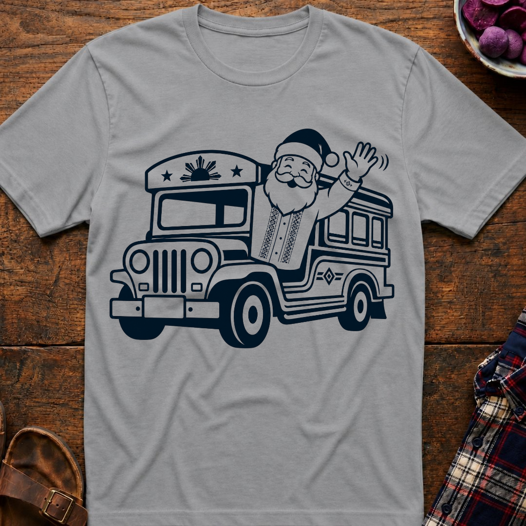 Santa Waving From Jeepney T-Shirt