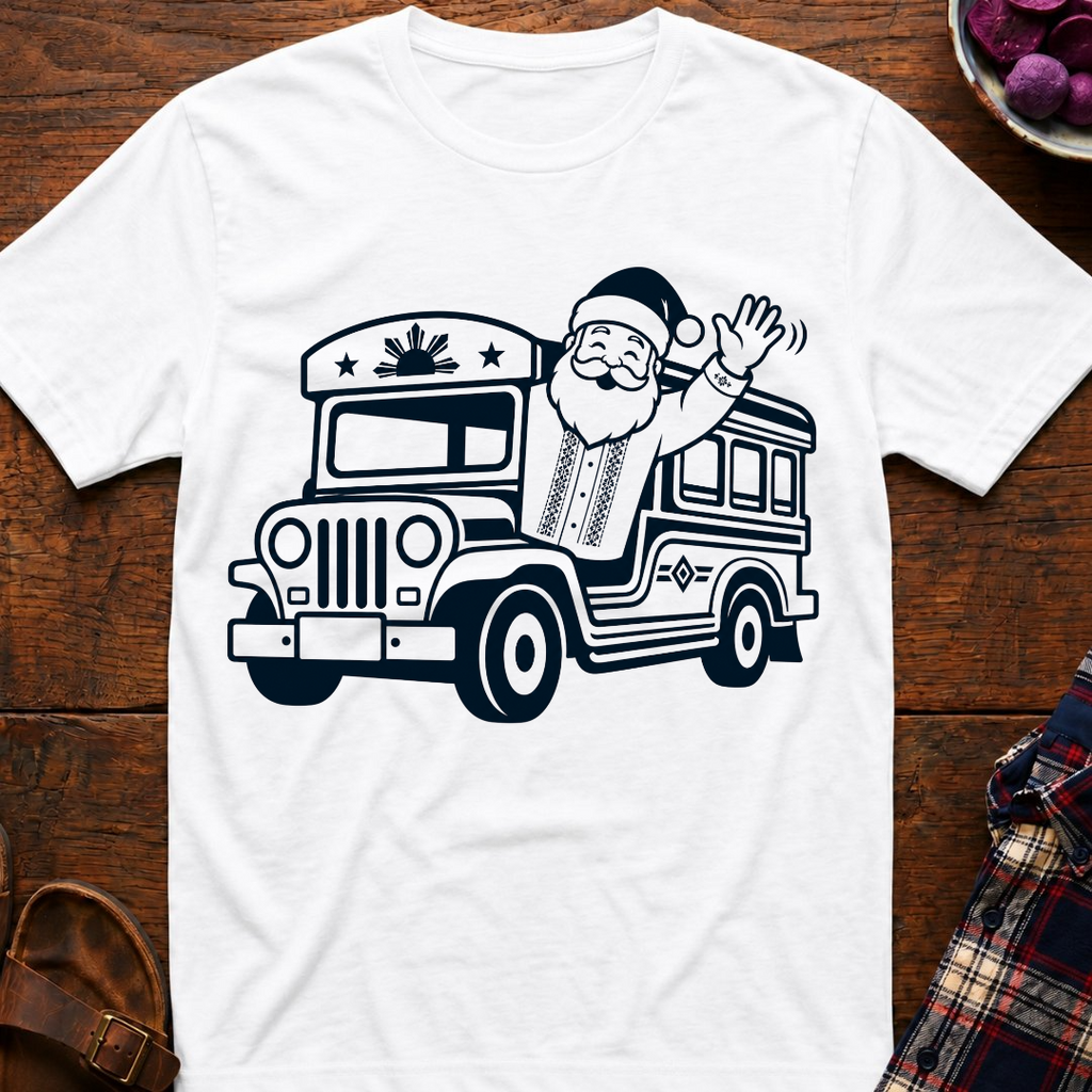 Santa Waving From Jeepney T-Shirt